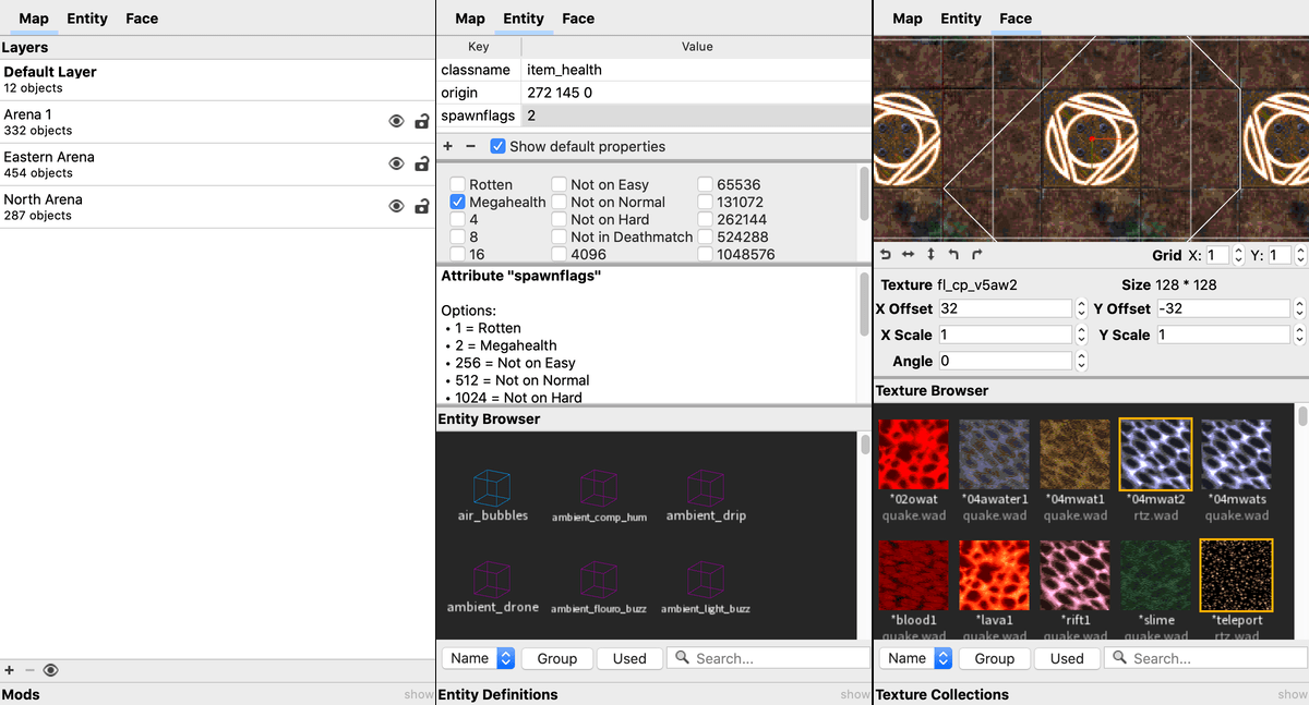 Map, Entity, and Face inspectors (Mac OS X)
